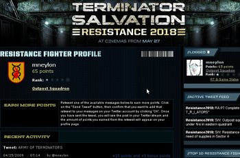 terminator salvation twitter game