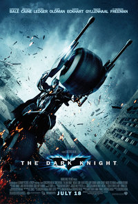 dark knight poster with batman motorbike